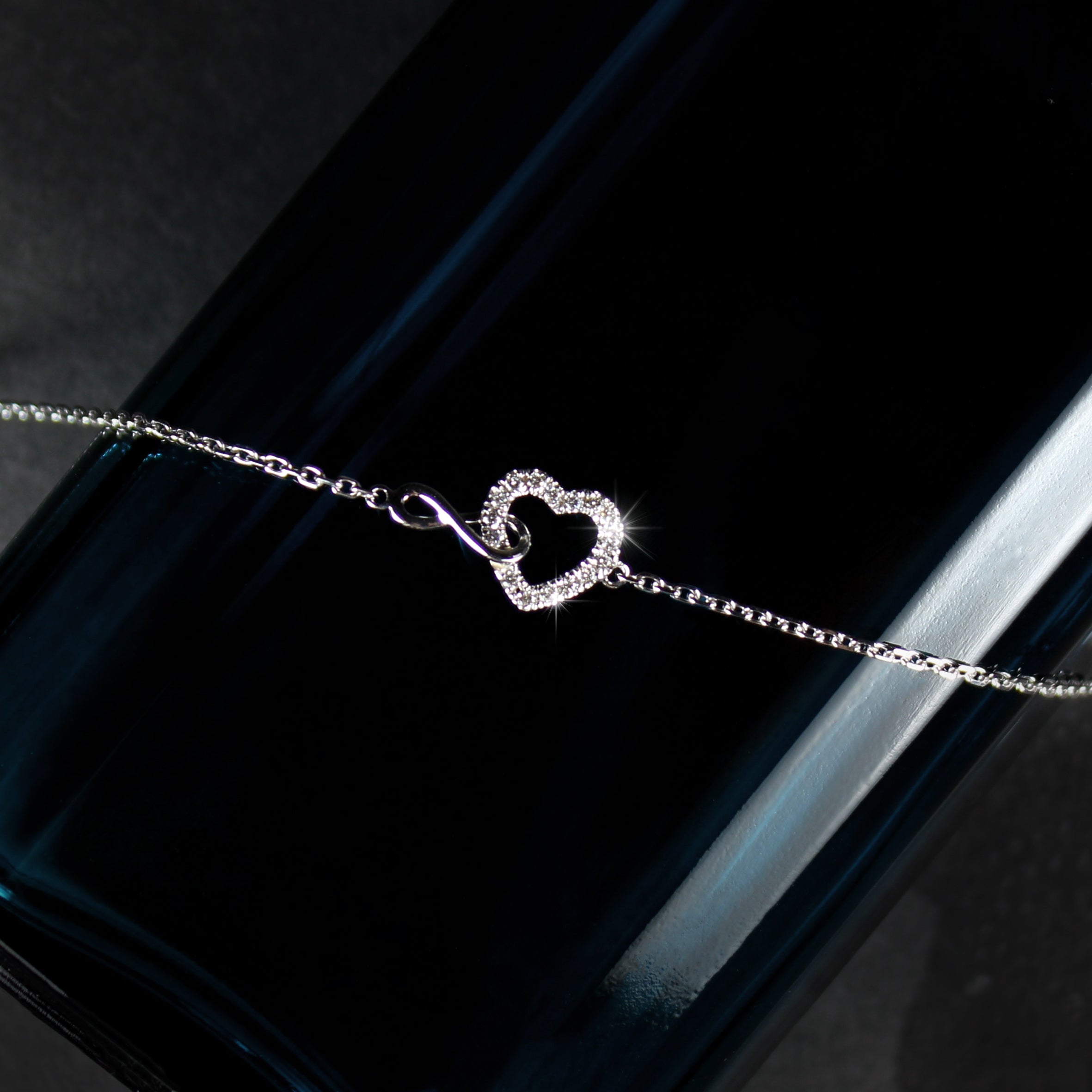 Infinity Diamond Heart Bracelet