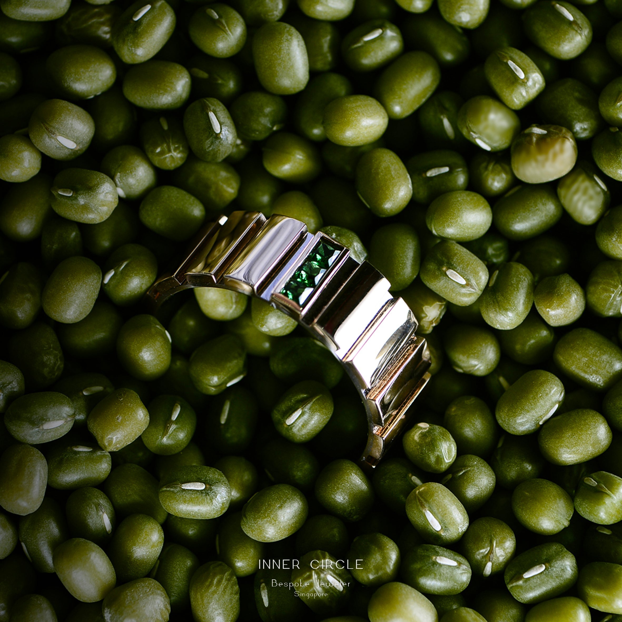 Peridot With Mix Gold Men's Ring