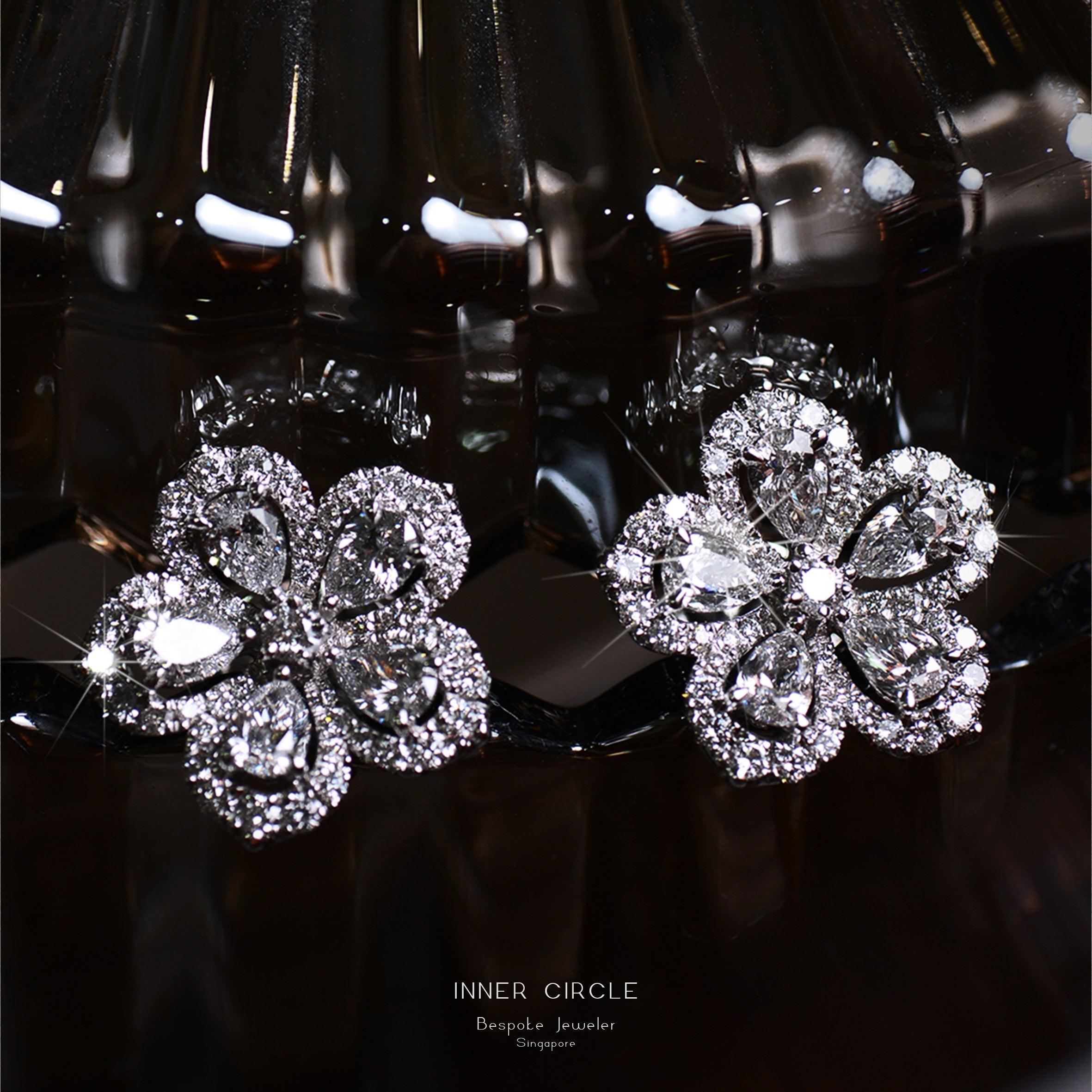 Flower Diamond Stud Earrings