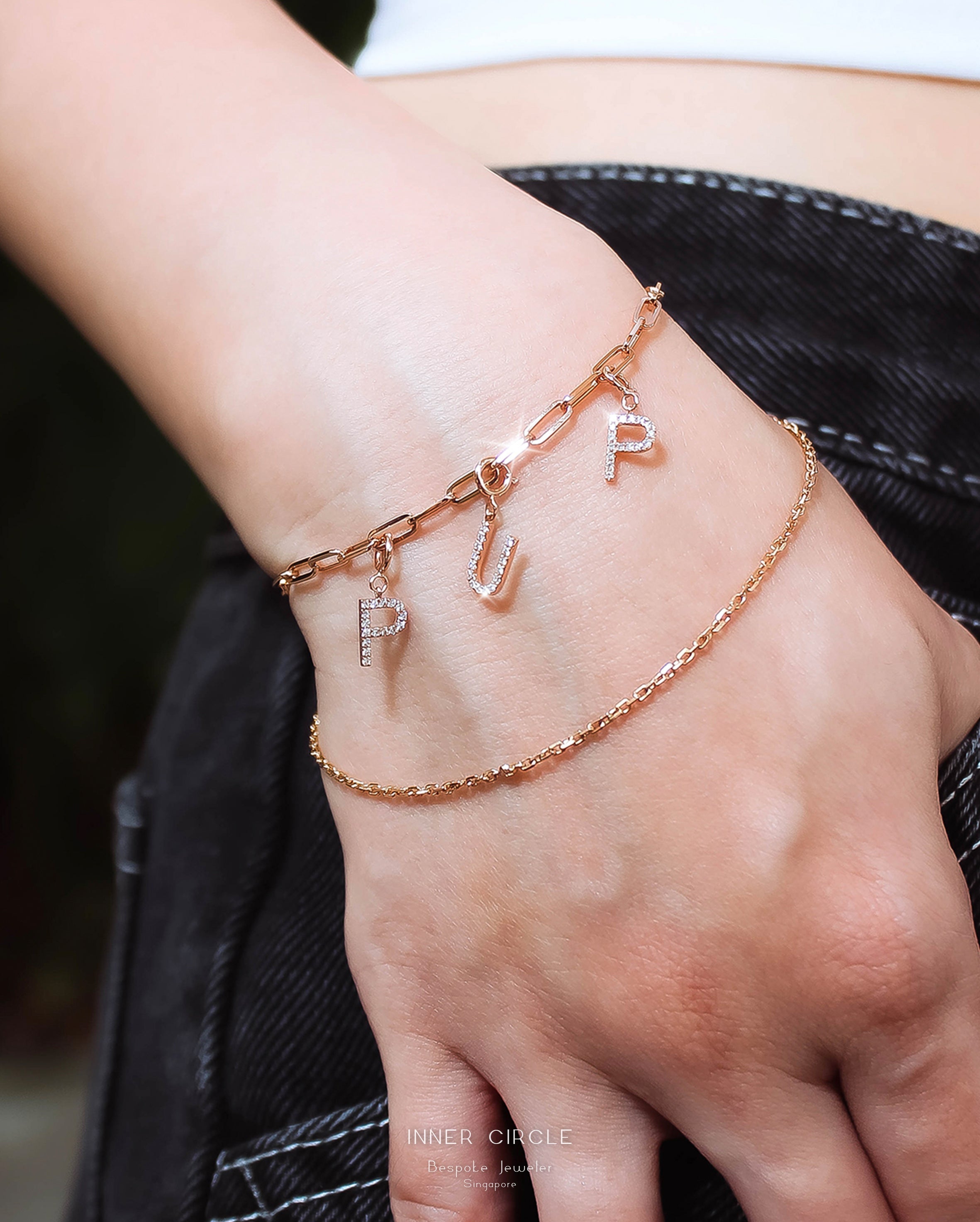 Detachable Diamond Charm Bracelet