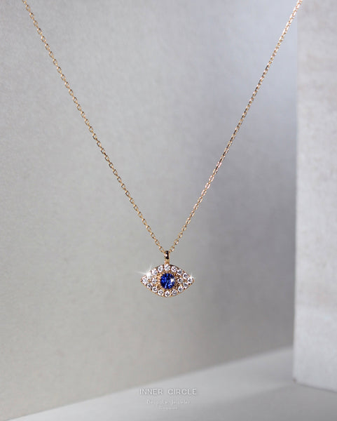 Blue Sapphire Evil Eye Necklace
