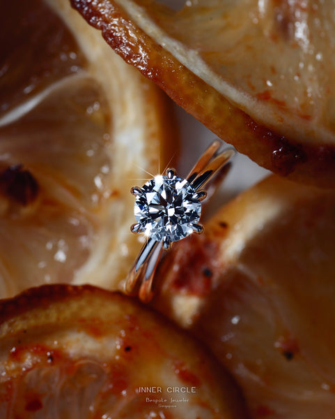 Two Tone Solitaire Engagement Ring