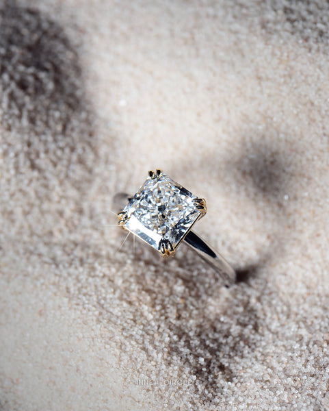 Square Radiant Two-tone solitaire Ring
