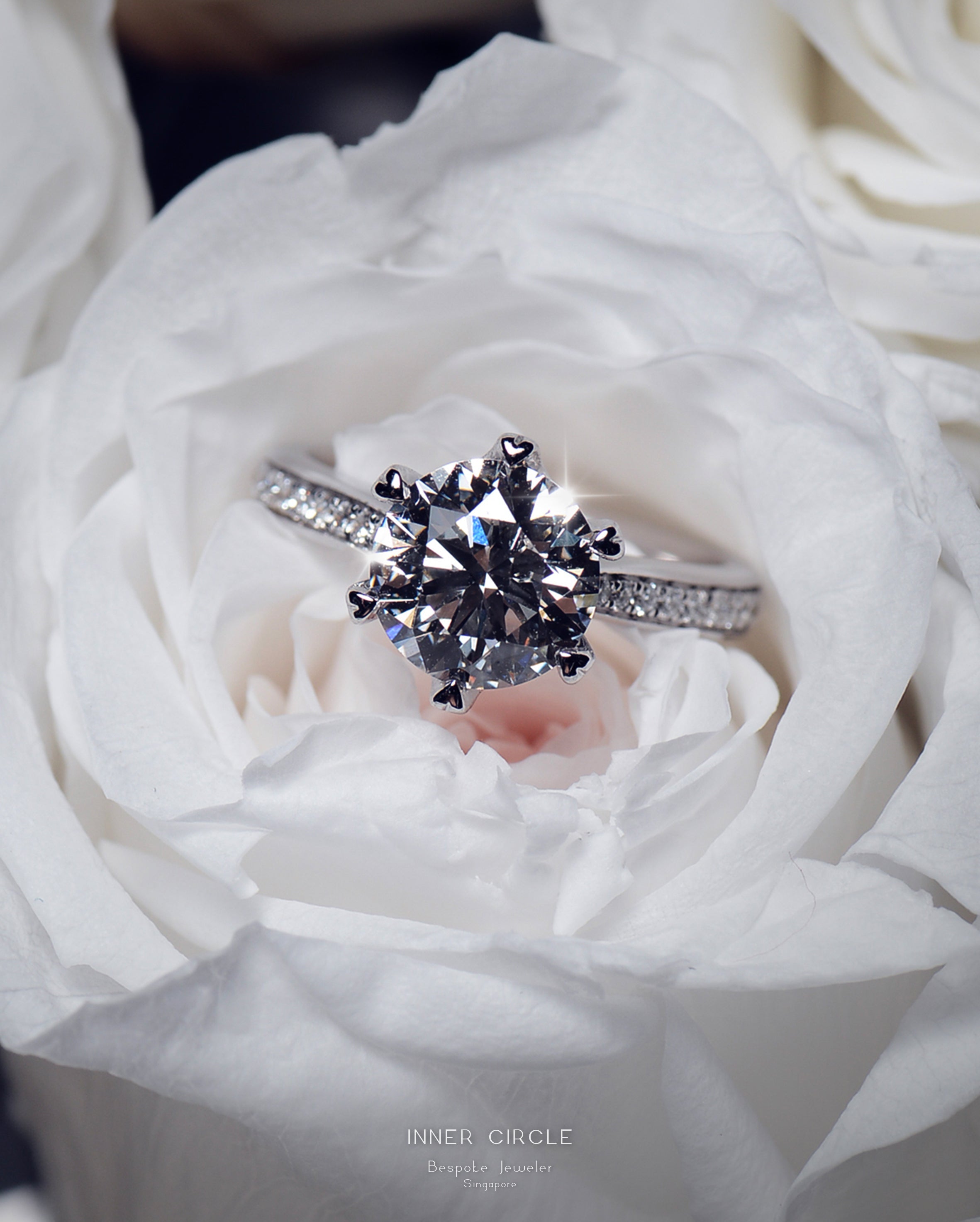 Heart Prongs Solitaire Ring