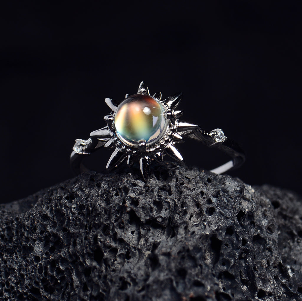 SJR006 Madagascar Moonstone Sun Ring