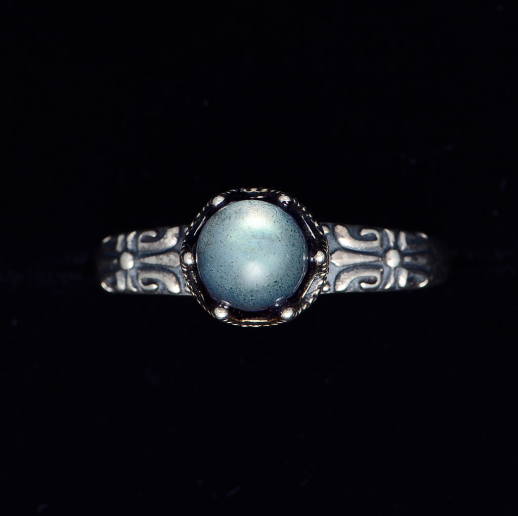 SJR003 Labradorite 925 Silver Adjustable Ring