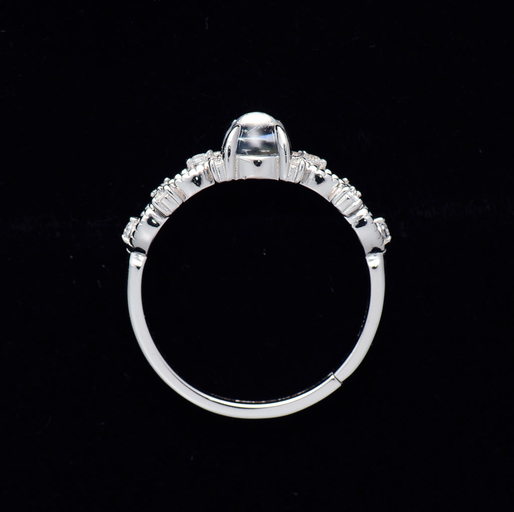 SJR002 Moonstone 925 Silver Adjustable Ring