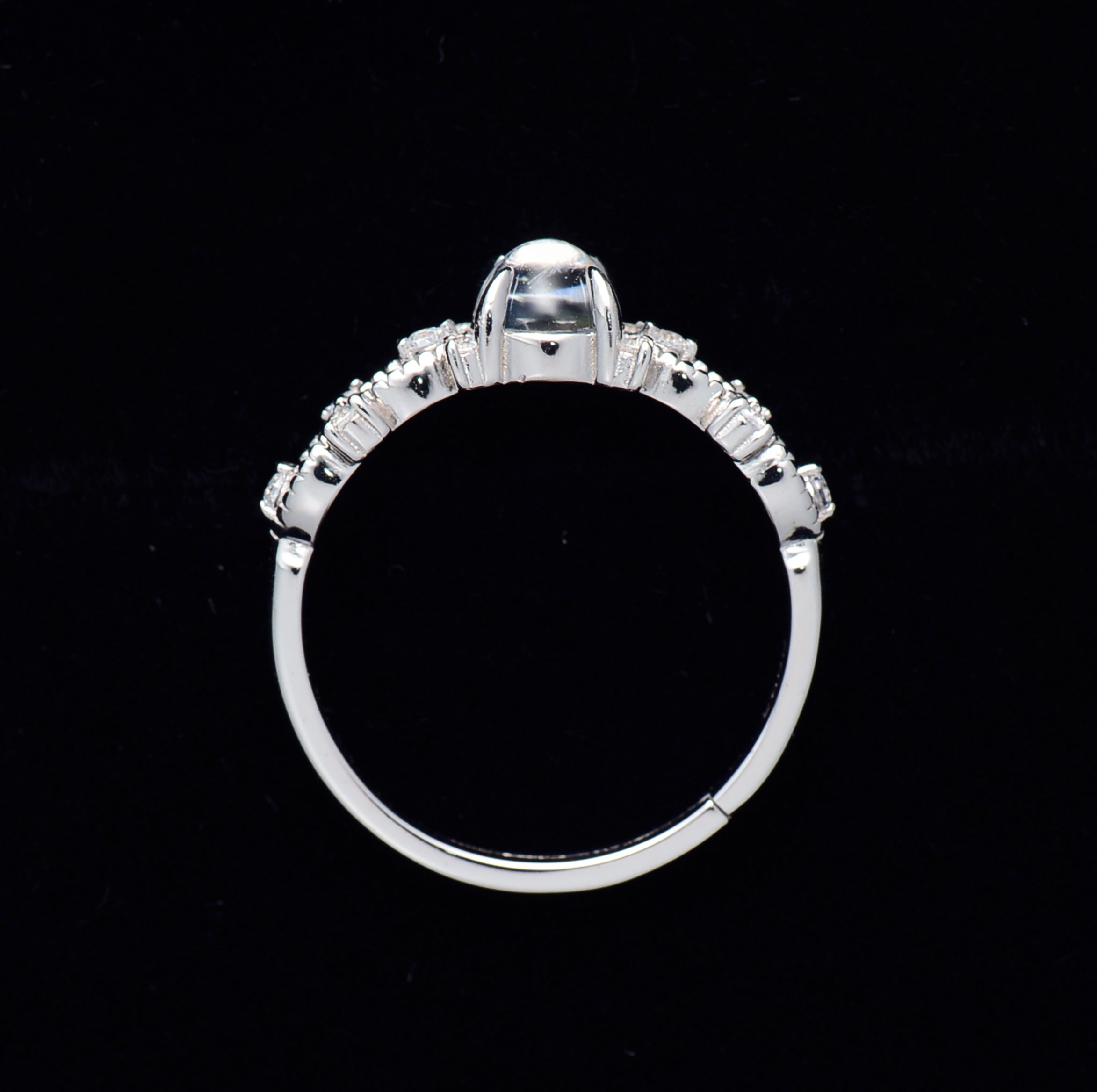 SJR002 Moonstone 925 Silver Adjustable Ring