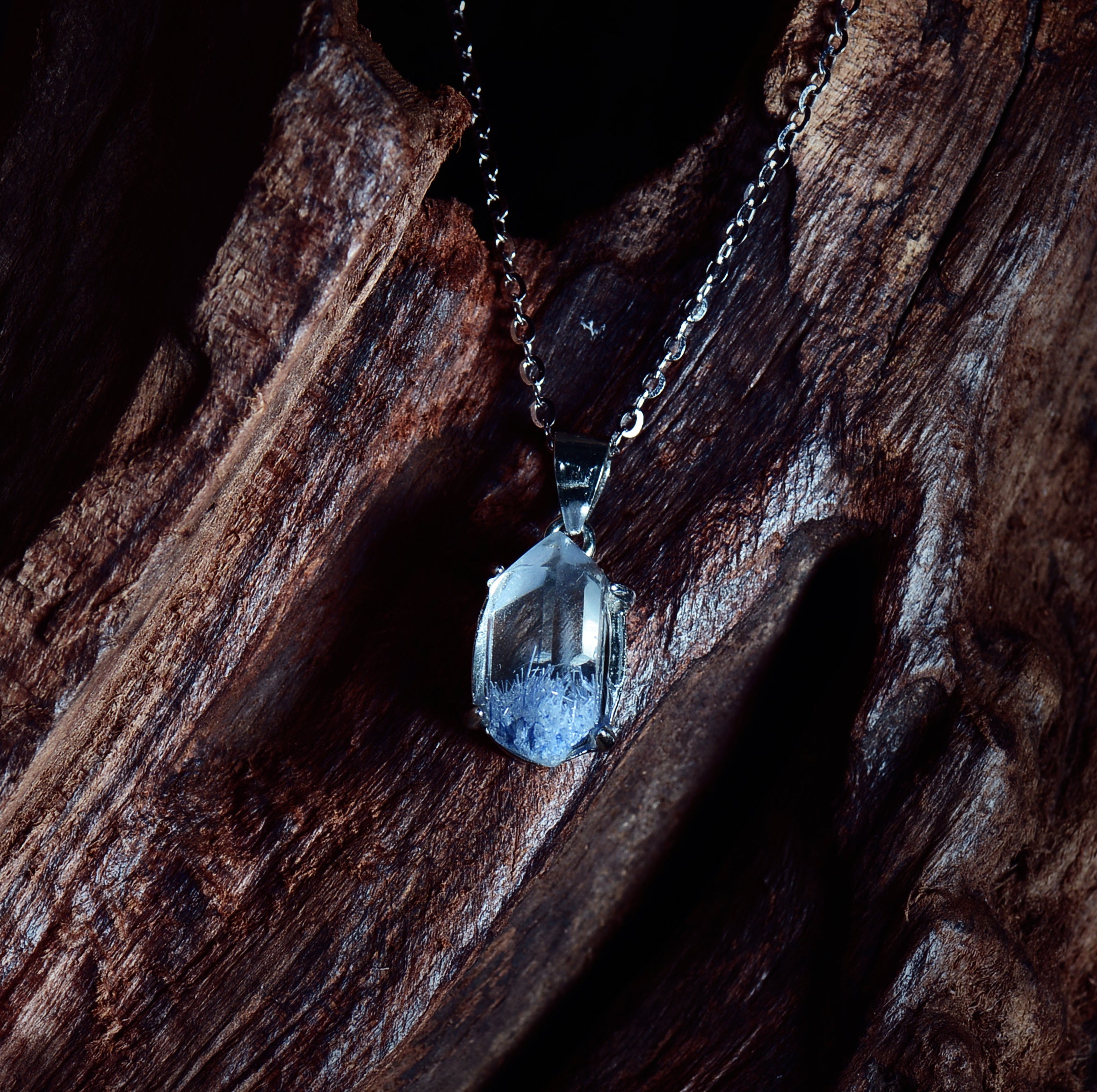 SJN001 Dumortierite 925 Silver Necklace