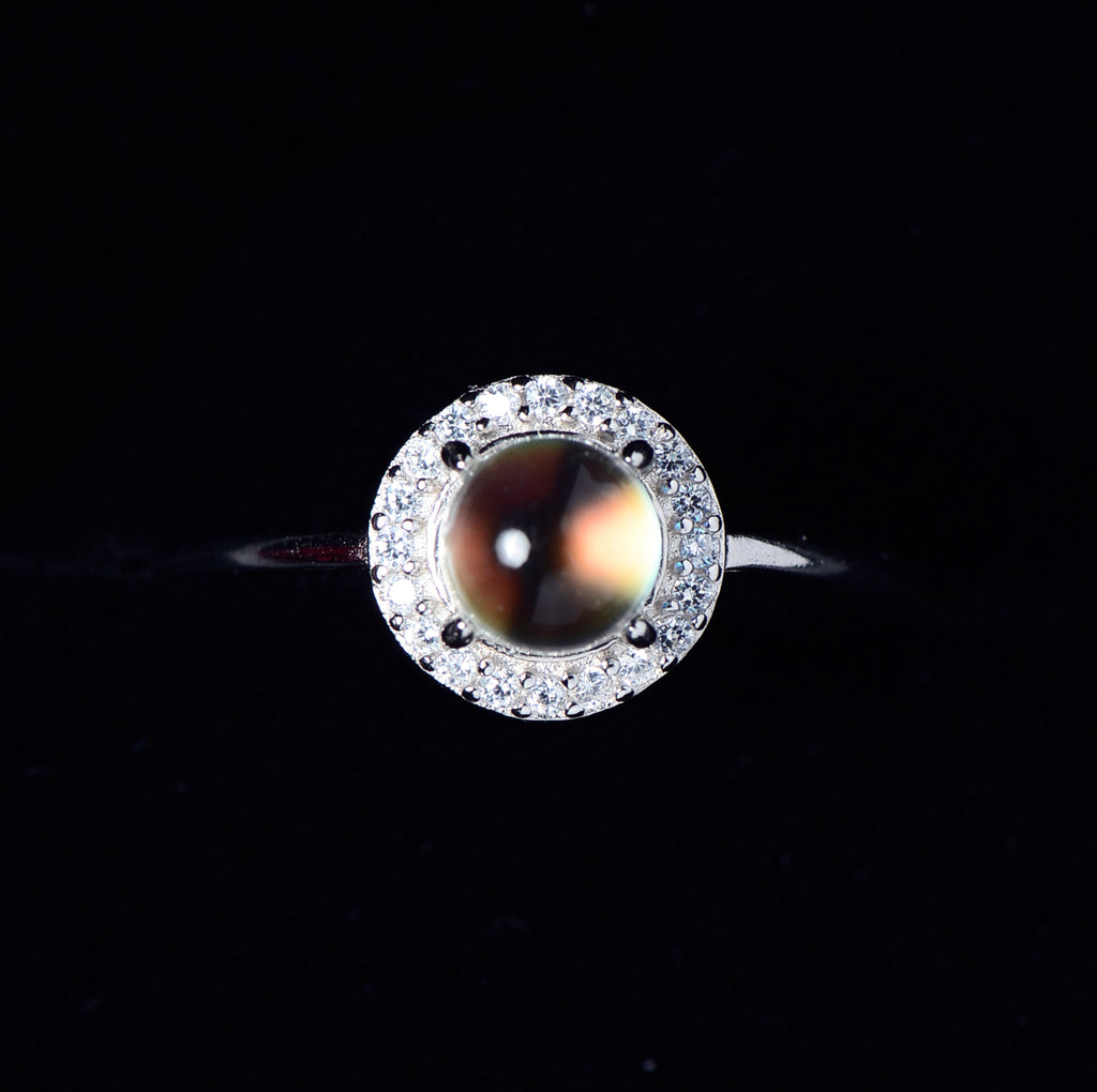 SJR005 Madagascar Moonstone Halo Ring