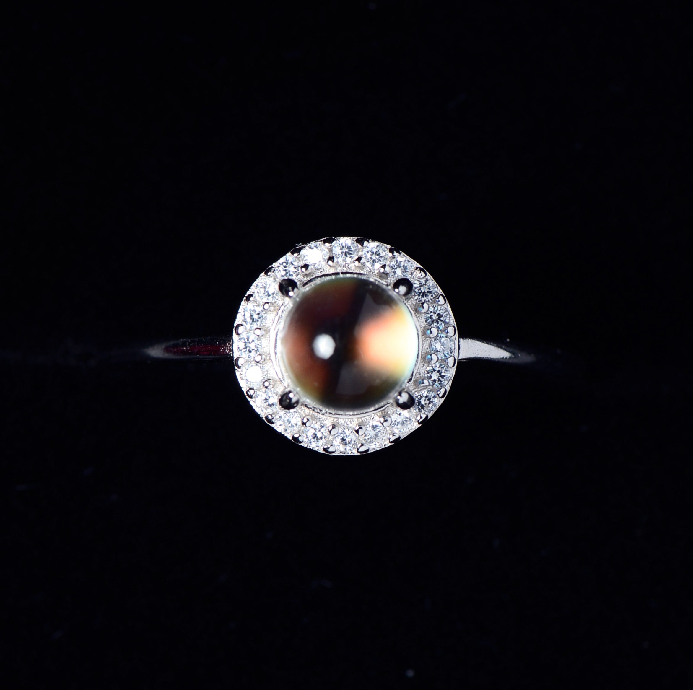 SJR005 Madagascar Moonstone Halo Ring