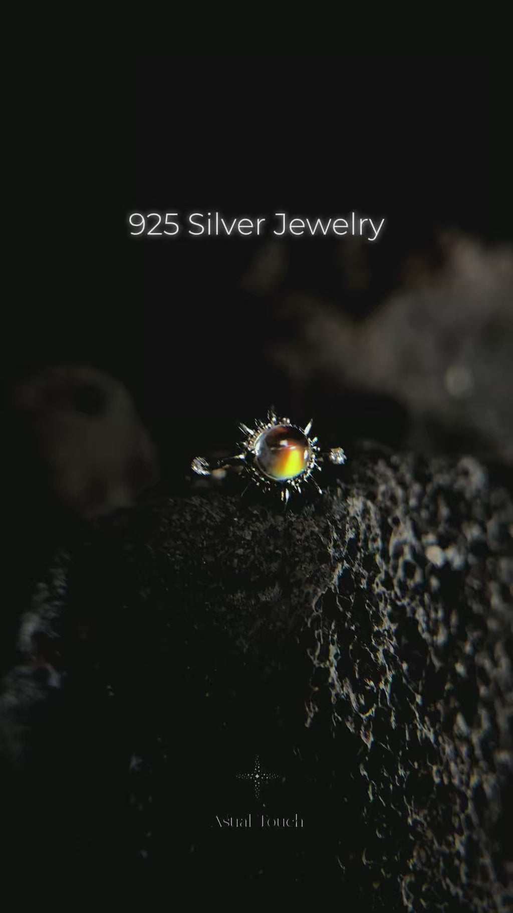 SJR006 Madagascar Moonstone Sun Ring