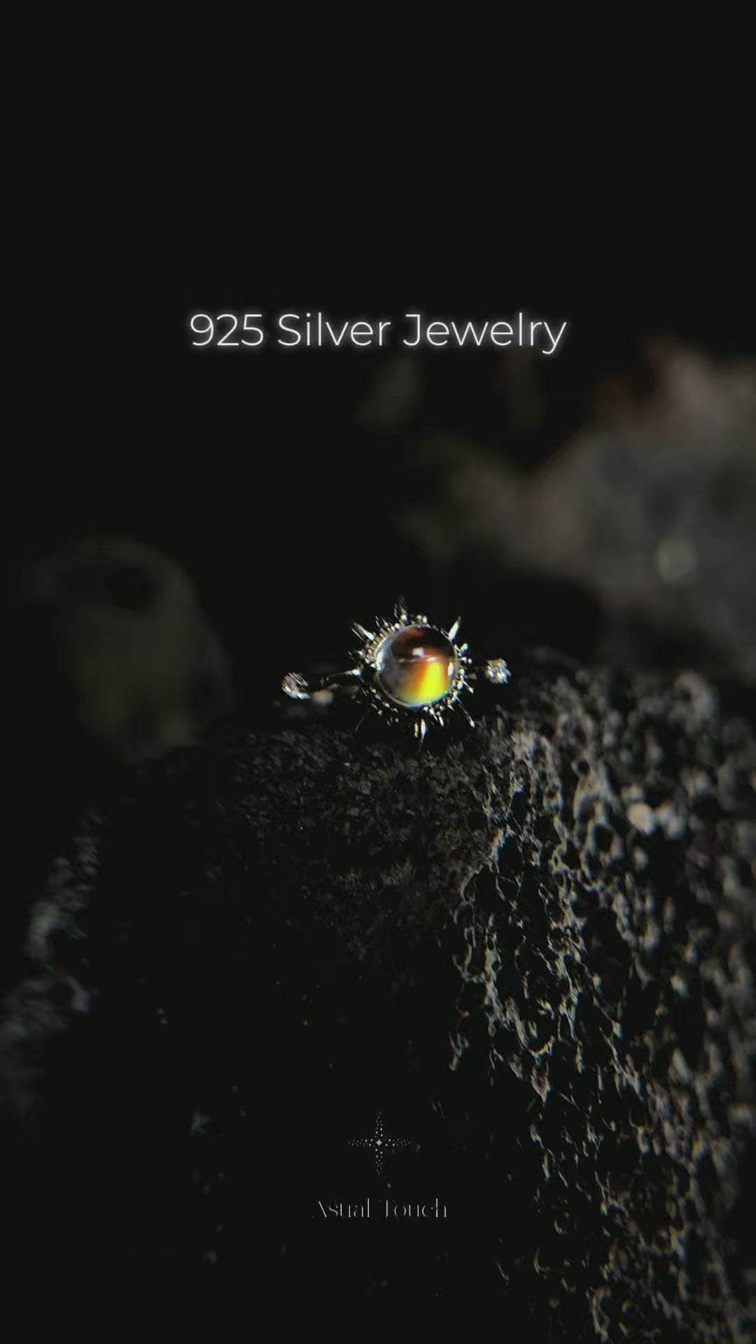 SJR006 Madagascar Moonstone Sun Ring